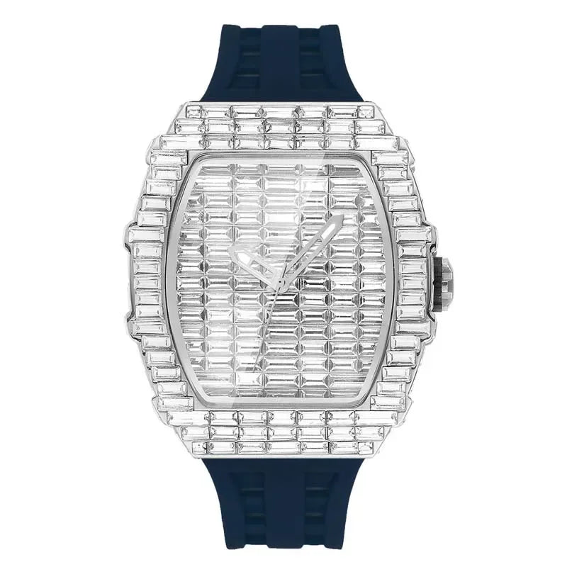 Luxury Black Zircon Tonneau Watch for Men | Unique Rectangular Mille Style Wristwatch | Iced Out Waterproof Clock | 2026 Fashion Dropshipping | Caratix - CaratixJewelry